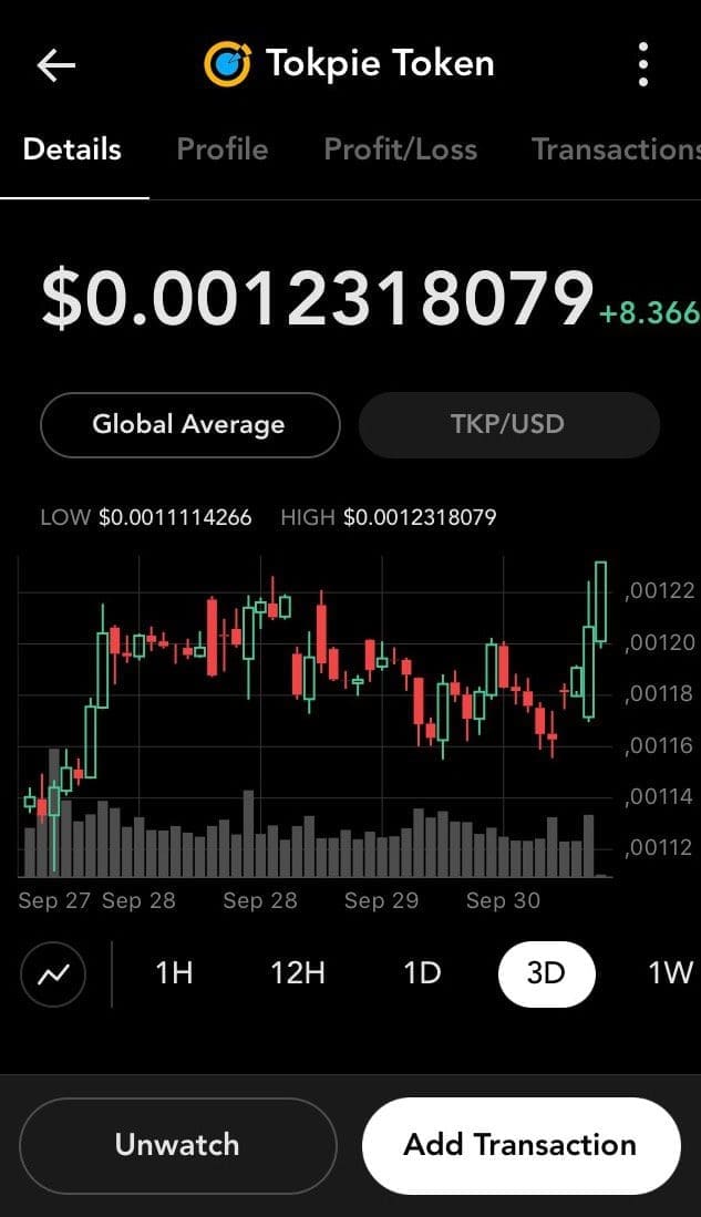 TOKPIE (TKP) is Available on Blockfolio