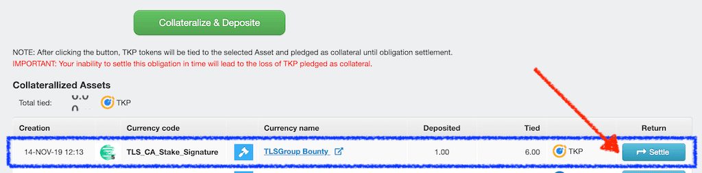 how to settle TLS bounty stakes