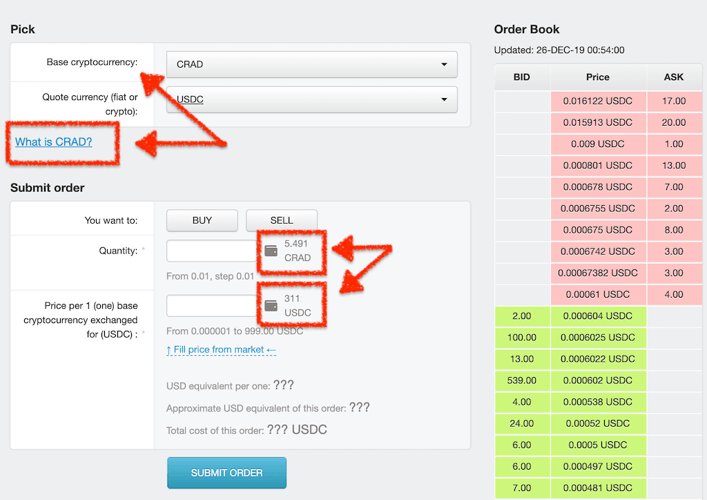 cryptocurrency exchange order book