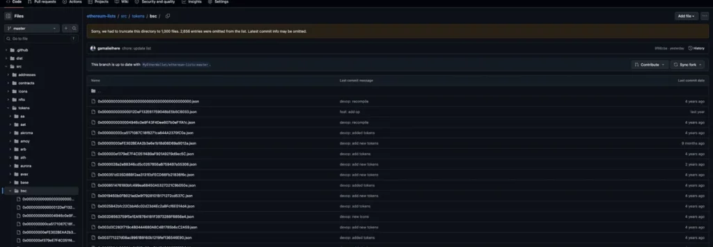 MEW BSC token directory at src tokens bsc in the GitHub repository
