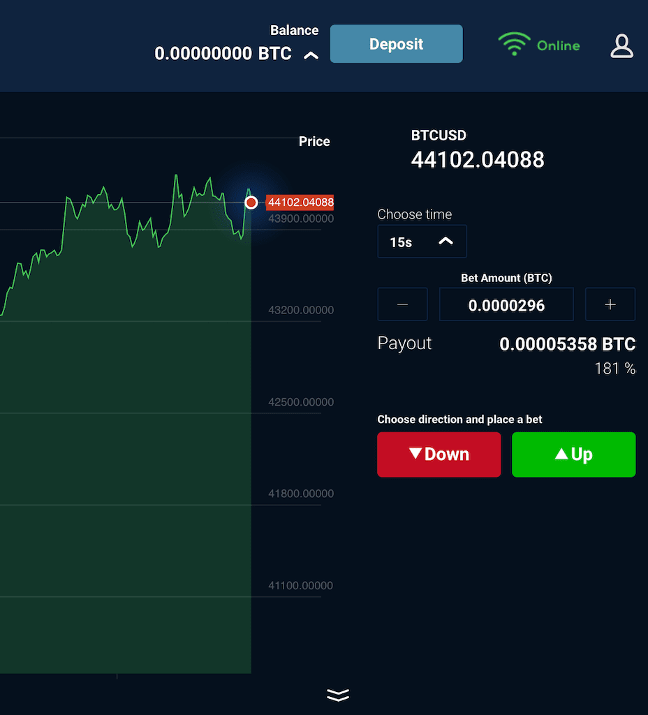 FinBet's platform menu