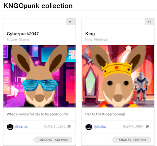 nonefungible tokens from Kangaroo