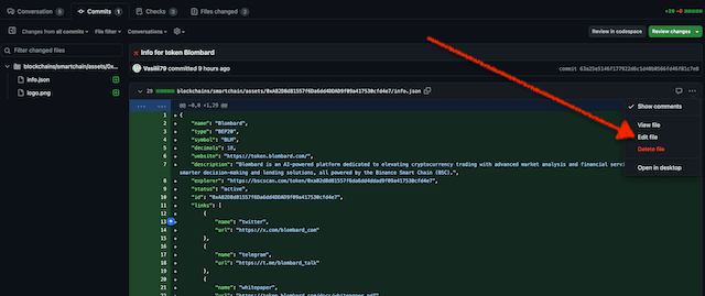 Edit info file on Github