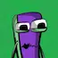 Cartoon-style purple character with a green background representing THIKDIK ($THIK) token.