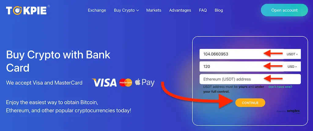 buying crypto asset with bank cards