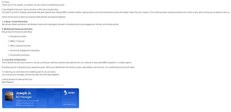 Tapbit's reply — crypto exchange listing fees guide